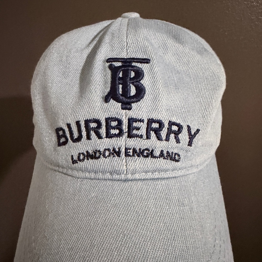 Burberry Denim Blue Logo Cap - Picture 2 of 4